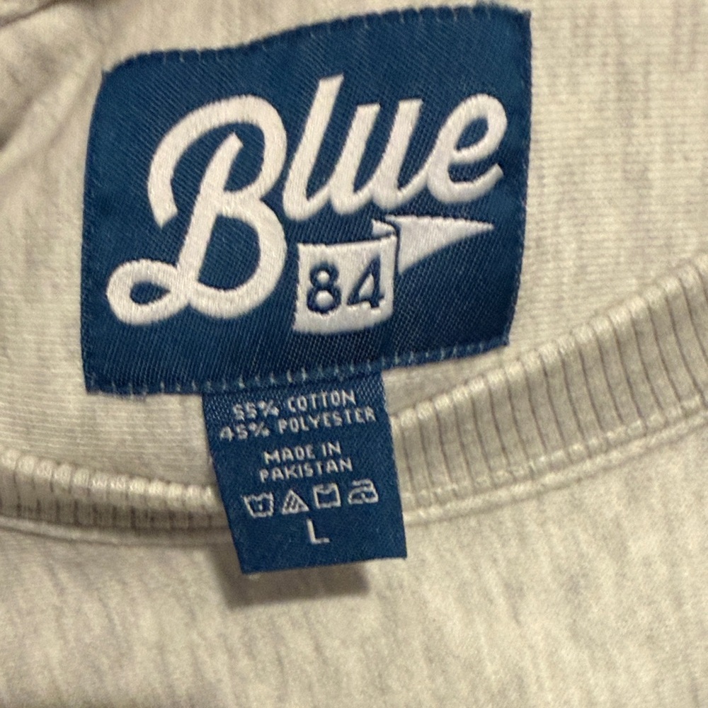 University of Oregon Ducks Blue 84 Light Gray Crewneck Sweater with Green Logo - Picture 2 of 6